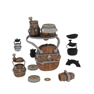 Fantasy Coin Pouch 3D Asset for Hobby STL Printing