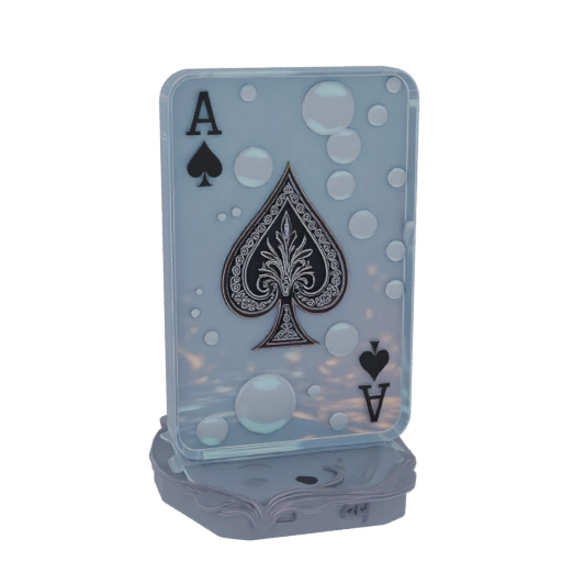 Ace of Spades Card with Bubbles 3D Model