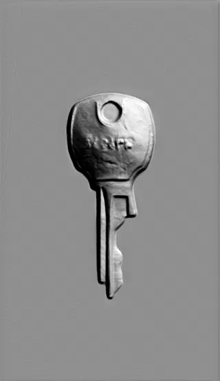 Key bas-relief with engraving "sharpemarker99-gmail-com-mail-key-1"