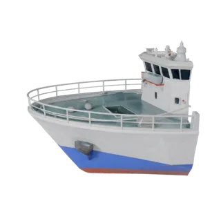 Low Poly Ferry 3D Model for Unity & Unreal PBR Asset