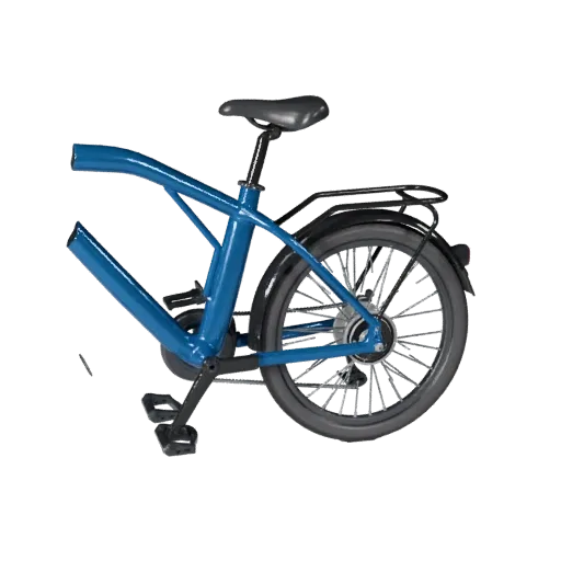 Modelo 3D de Bicicleta Elétrica, vista de estúdio em três quartos, ativo de veículo pronto para Blender com equilíbrio de qua