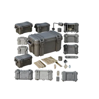 Kit d'asset 3D de caisse de munitions style militaire pour constructeurs