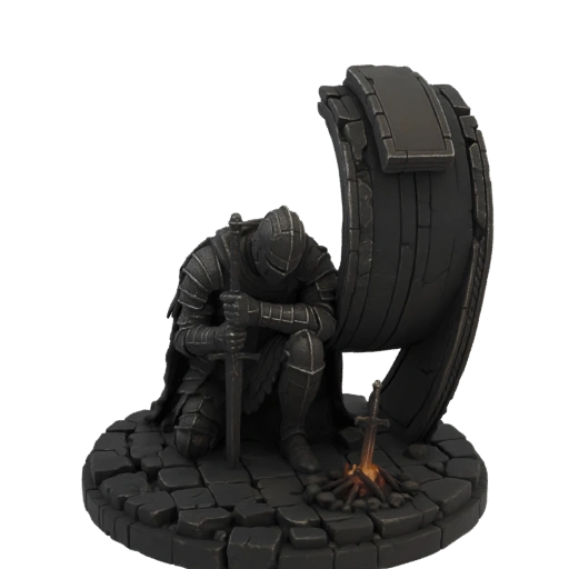 Knight at Bonfire Miniature