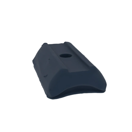 Dark Blue Curved Industrial Component with Central Hole