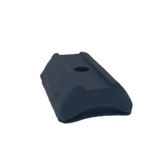Dark Blue Curved Industrial Component with Central Hole