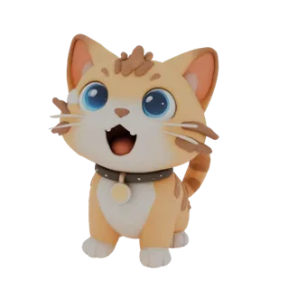 Cute Orange Tabby Kitten 3D Model