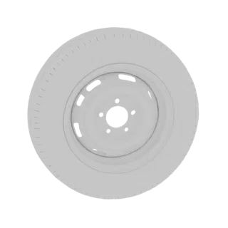 Classic Steel Wheel with Tire 3D Model