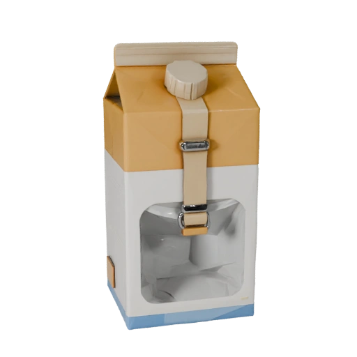 Modèle 3D de Carton de Lait Emballé pour Moteurs de Jeu