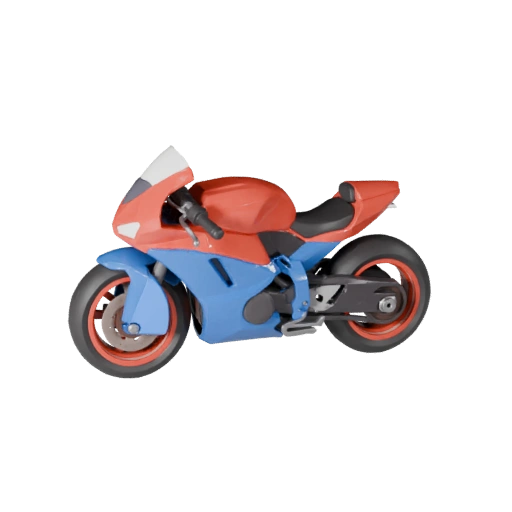 Cartoon Sportmotorrad 3D Modell für stilisierte Spiele