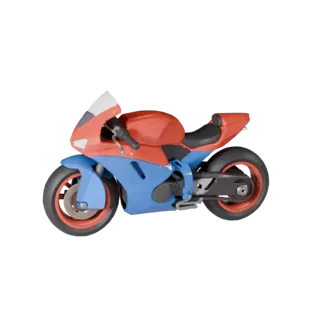 Cartoon Sport Motorcycle 3D Model for Stylized Games