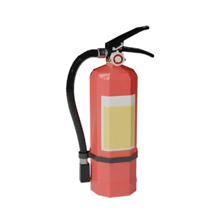 Low Poly Warehouse Fire Extinguisher 3D Game Asset