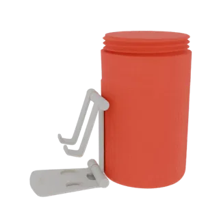 Orange Screw-Top Container with White Folding Phone Stand