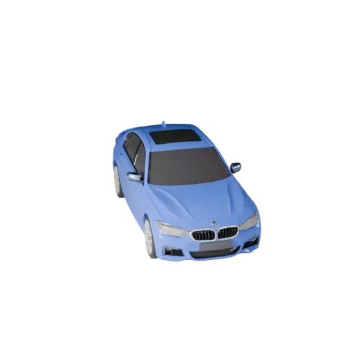 Modelo 3D de Sedán de Lujo, vista de juego a tres cuartos, activo de vehículo listo para Unity con líneas de carrocería, acri