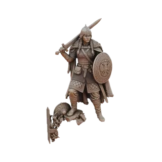 Viking Warrior Woman with Sword and Shield