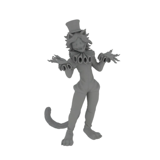 Gato Antropomórfico Artista Modelo 3D