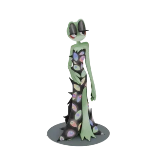 Alien Eye-Patterned Gown Character 3D Model