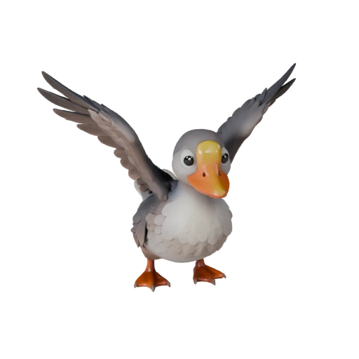 Cartoon Gans 3D Modell - Stilisierte Asset für Animation | Lizenzfrei