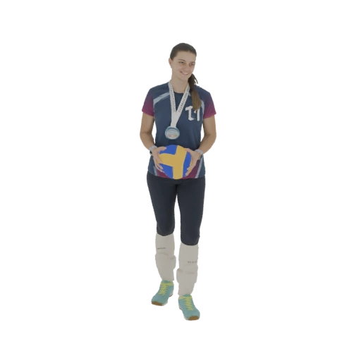 Volleyball Player with Medal