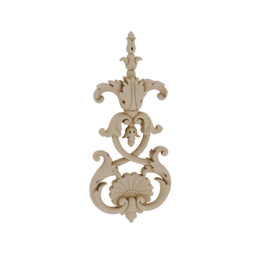 Ornate Rococo Wood Carving Ornament