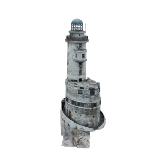 Abandoned Lighthouse on Rocky Outcrop 3D Model