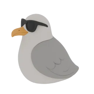Cool Möwe mit Sonnenbrille 3D Modell