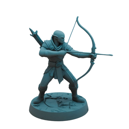 Fantasy Dunkelelf Waldläufer Miniatur STL - Angriff
