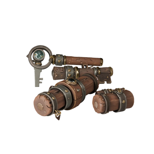 Realistischer Fantasy-Loot-Schlüssel 3D-Asset für Studioeinsatz