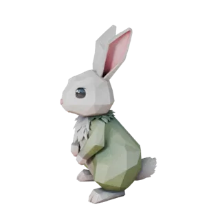 Low Poly Rabbit 3D Model - Unity Game Asset with FBX | Royalty-Free