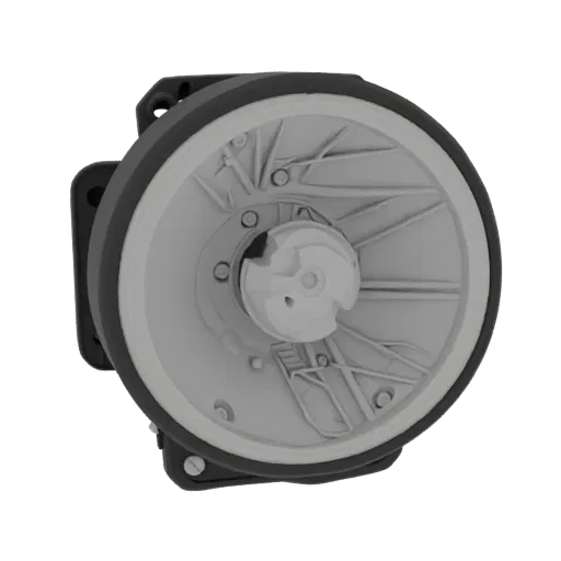 3D model of a round fog light (PTF) for a Mitsubishi Space Wagon, showing its black housing and internal components.