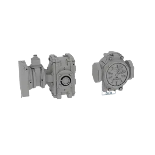 Industrial Gearbox and Pressure Gauge 3D Model