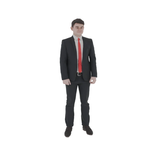 Man in Suit with Red Tie 3D Model