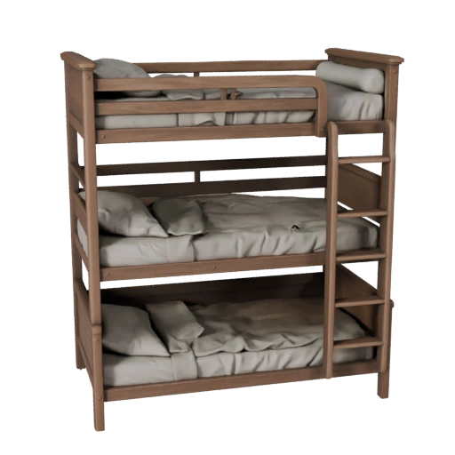 Realistic Storage Bunk Bed 3D Asset for Studio Use