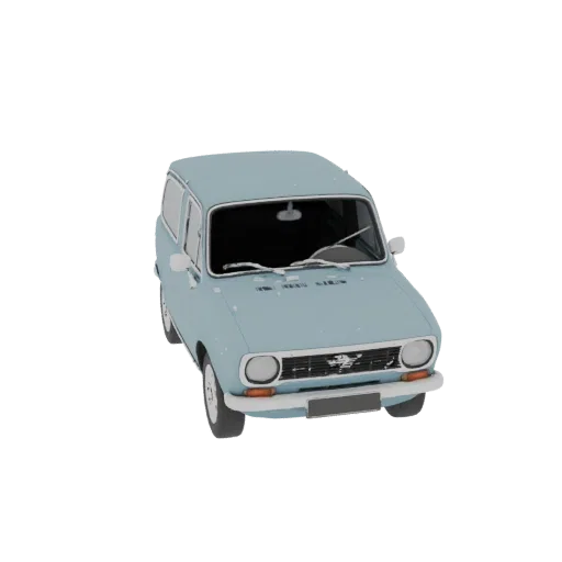 Modelo 3D del coche azul VAZ-2112, vista frontal