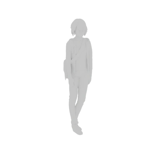 Young Woman with Backpack 3D Model