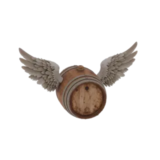 Flying Whiskey Barrel with Wings
