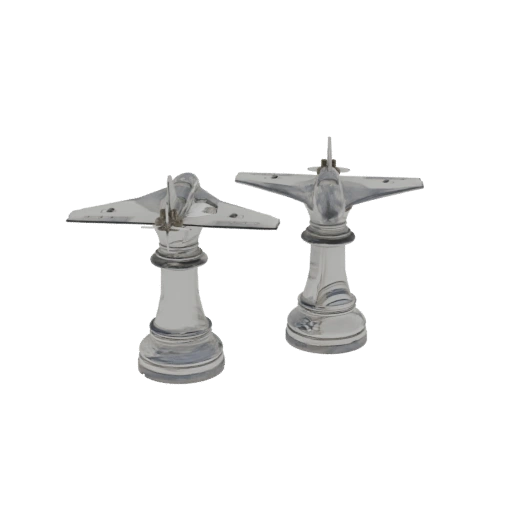 Chrome Airplane Chess Pieces