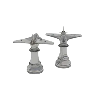 Chrome Airplane Chess Pieces