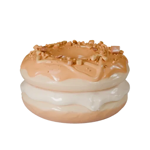 Mini Donut Stack 3D model, three-quarter front view, AR viewer studio render, showing cream, sweet food silhouette.