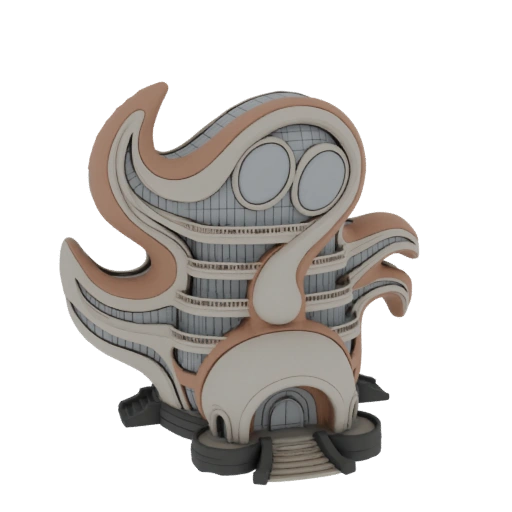 Futuristic Organic Building 3D Model