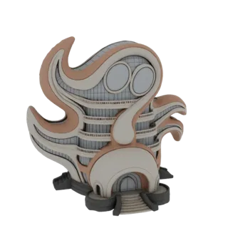 Futuristic Organic Building 3D Model