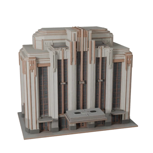 Modelo 3D de Fachada Art Decó para Blender - Activo de Render