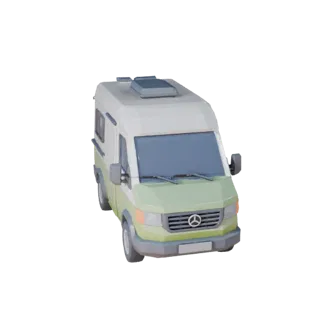 Low Poly Camper Van 3D Model for Unity & Unreal PBR Asset (Legacy)