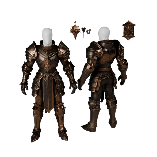 Modello Personaggio Cavaliere Corazzato Fantasy - Modellato