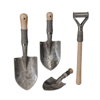 Vintage Shovel 3D Hero Render Asset for Studio Use