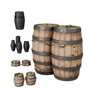Weathered Barrel GLB 3D Asset for AR Browser Pages