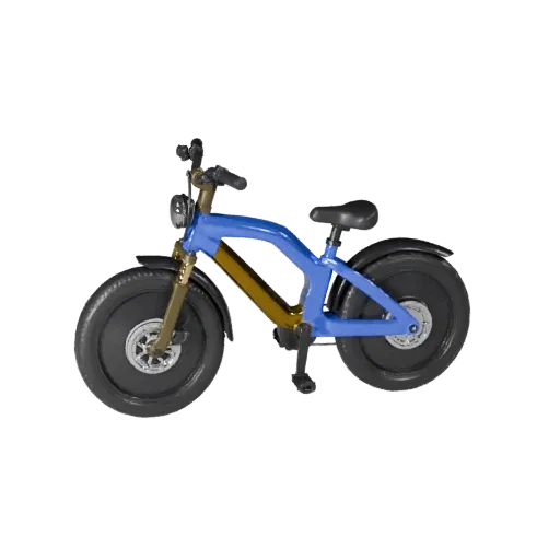 Modelo 3D de Bicicleta Eléctrica Lista para Juegos, vista de estudio a tres cuartos, activo de vehículo listo para producción