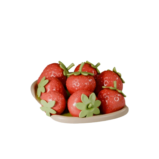 Cesto di fragole da mercato Asset Web 3D per browser