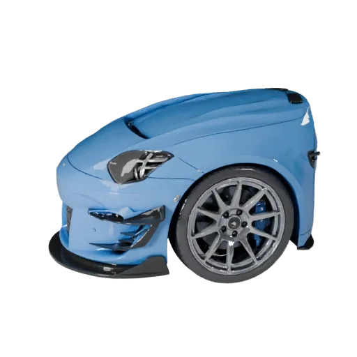 Modello 3D Crossover, vista studio tre quarti, asset veicolo pronto per Blender con linee della carrozzeria, vetrature, asset