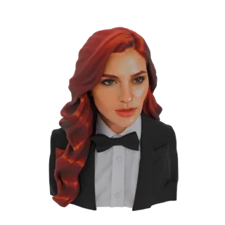 Elegant Woman in Tuxedo Bust 3D Model