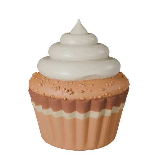 Printable Glazed Cupcake STL 3D Asset for Printing